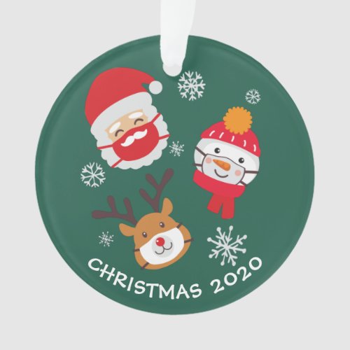Cute Christmas 2020 Quarantine Commemorative Ornament