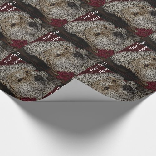 Cute christmas akita in red santa hat portrait wrapping paper