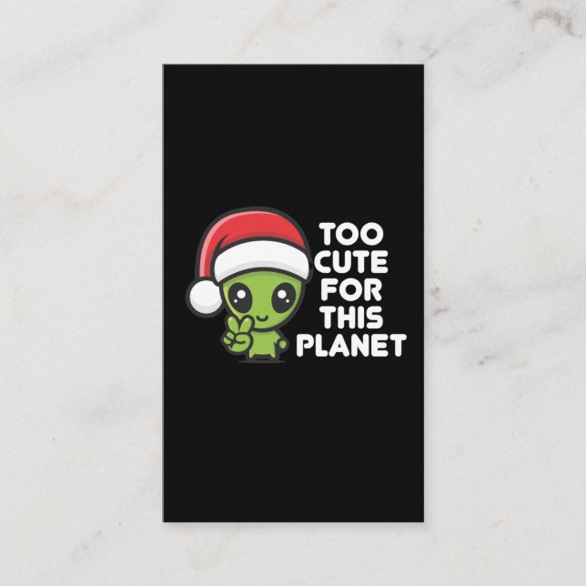 Cute Christmas Alien Extraterrestrial Humor Business Card (Front)