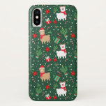 Cute Christmas Alpaca iPhone X Case<br><div class="desc">Celebrate the holidays with this Cute Christmas Alpaca design. You can customize this further by clicking on the "PERSONALIZE" button. Change the background color if you like. For further questions please contact us at ThePaperieGarden@gmail.com.</div>