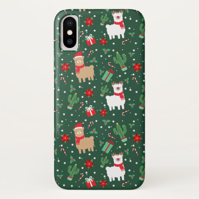 Cute Christmas Alpaca Case-Mate iPhone Case (Back)