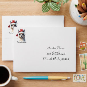 Cute Christmas Alpaca, custom Envelope