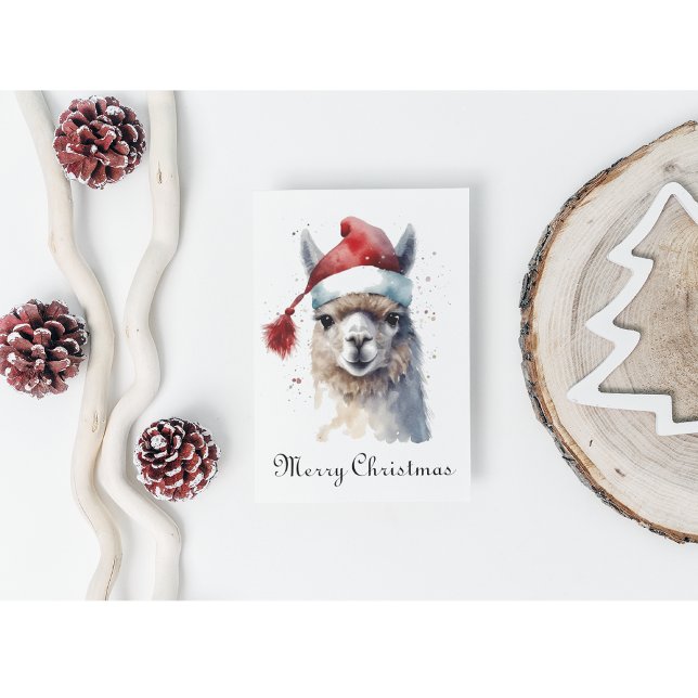 Cute Christmas Alpaca, custom Holiday Card (Creator Uploaded)