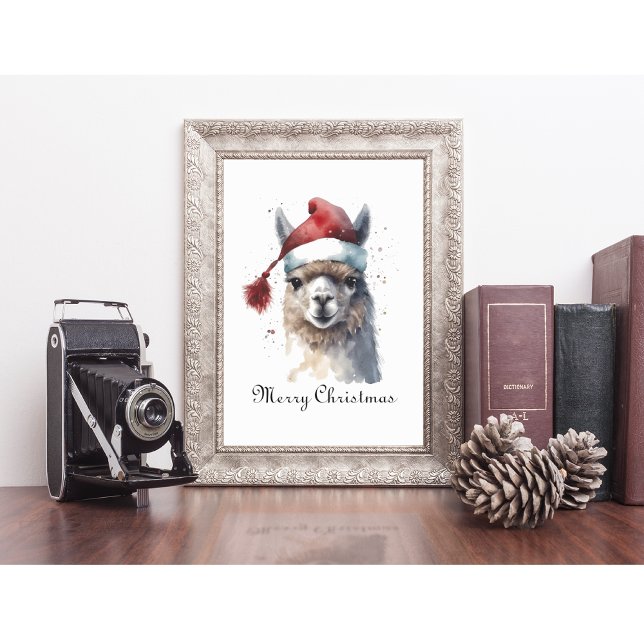Cute Christmas Alpaca, custom Poster (Creator Uploaded)