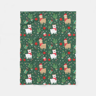 Cute Christmas Alpaca Fleece Blanket