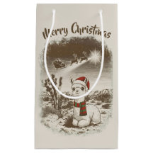 Cute Christmas Alpaca + Santa + Reindeer Sleigh -