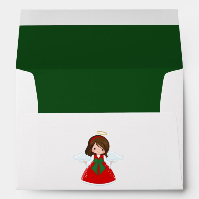 Cute Christmas Angel Envelope (Back (Bottom))