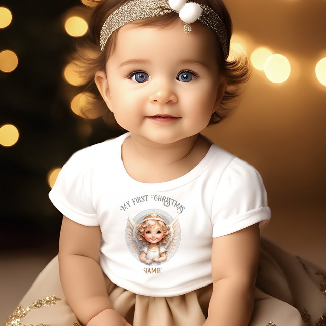 Cute Christmas Angel First Christmas Baby T-Shirt (Cute Christmas Angel First Christmas Baby T-Shirt)