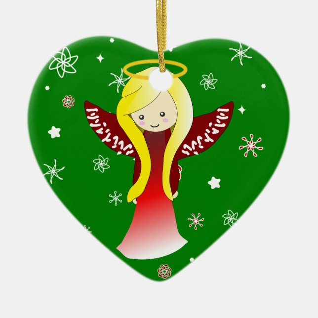 Cute Christmas Angel Ornament (Front)