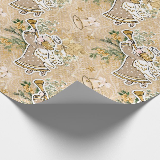 Cute Christmas Angel Wrapping Paper (Corner)