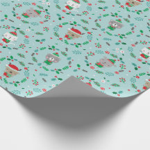 Cute Christmas Animal Wreaths blue