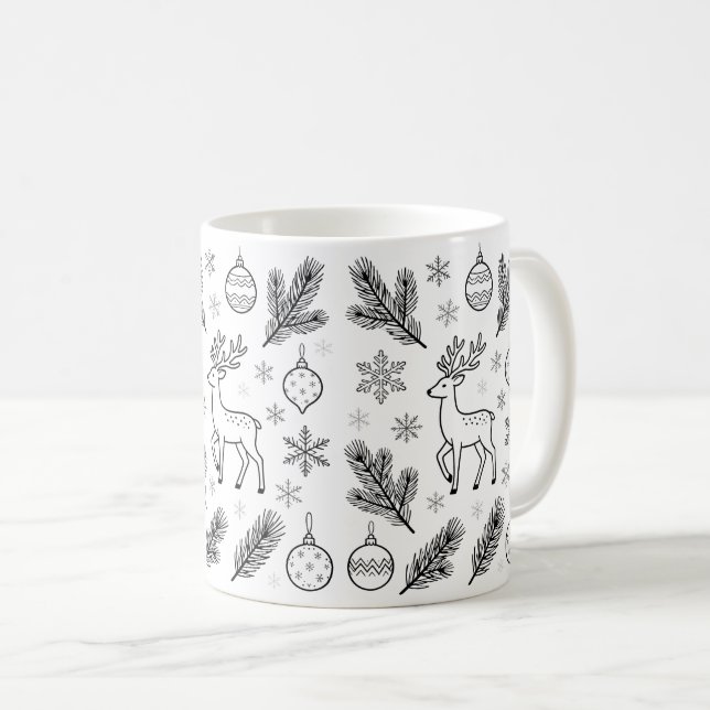 Cute Christmas Animals Illustration mugs (Front Right)