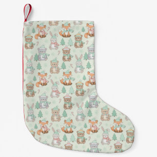 Cute Christmas Animals Seamless Pattern Small Christmas Stocking