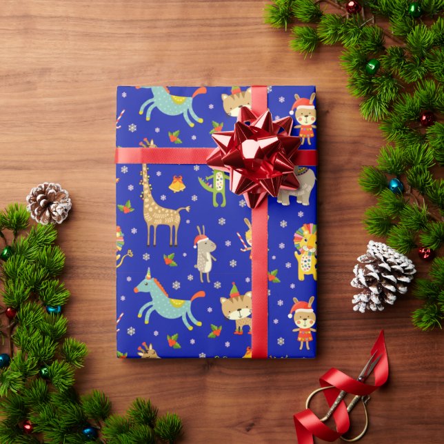 Cute Christmas Animals Wrapping Paper (Holiday Gift)