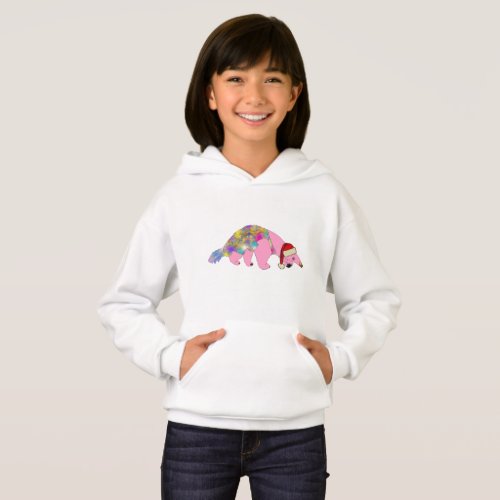 Cute Christmas Anteater Pink Hoodie