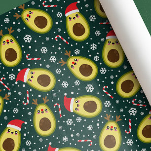 Cute Christmas Avocado Holiday Wrapping Paper