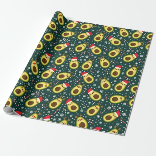 Cute Christmas Avocado Holiday Wrapping Paper