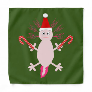 Cute Christmas Axolotl Bandana