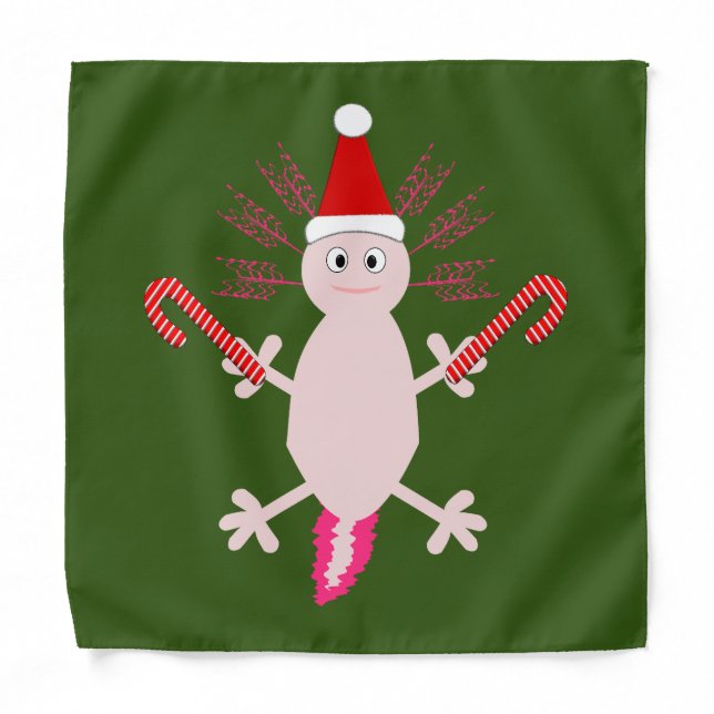 Cute Christmas Axolotl Bandana (Front)