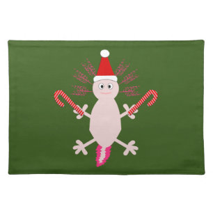 Cute Christmas Axolotl Cloth Placemat