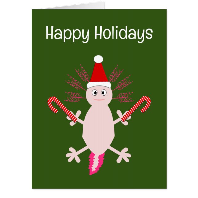 Cute Christmas Axolotl Custom Card (Front)