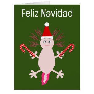 Cute Christmas Axolotl Custom Cards
