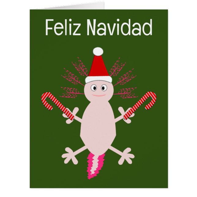 Cute Christmas Axolotl Custom Cards (Front)
