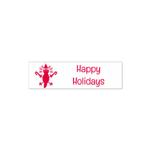 Cute Christmas Axolotl Custom Message Pocket Stamp