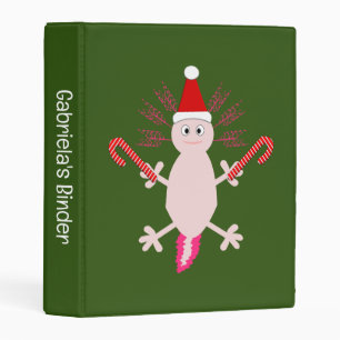 Cute Christmas Axolotl Custom Mini Binder