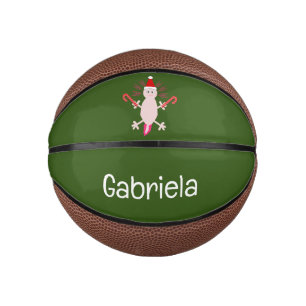 Cute Christmas Axolotl Custom Name Mini Basketball