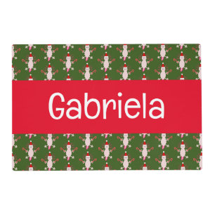 Cute Christmas Axolotl Custom Name Placemat