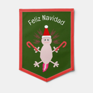 Cute Christmas Axolotl Custom Pennant