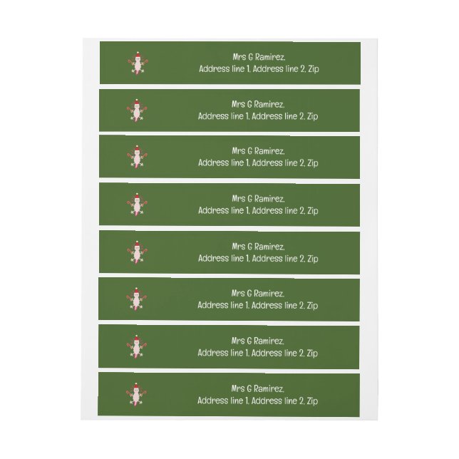 Cute Christmas Axolotl Custom Wrap Around Address Label (Sheet)