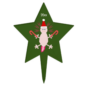 Cute Christmas Axolotl Custom Year Cake Topper