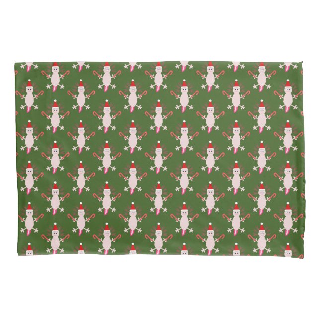 Cute Christmas Axolotl Double Sided Pattern Pillow Case (Front)