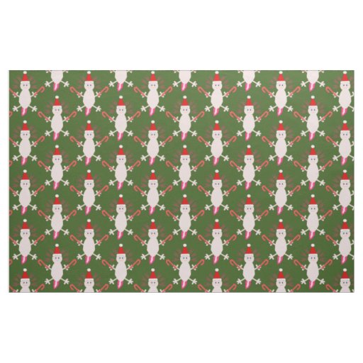Cute Christmas Axolotl Fabric