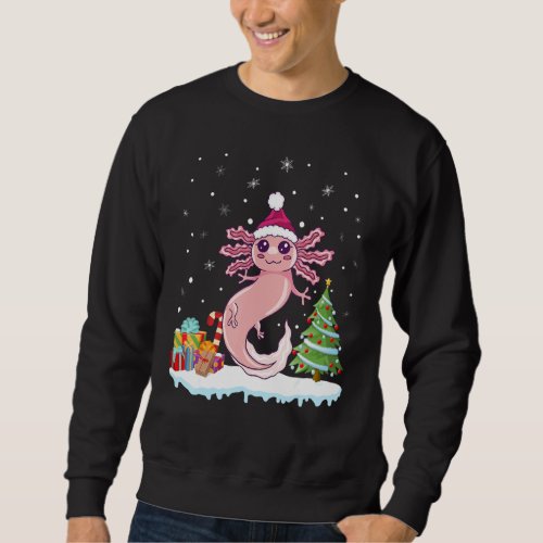 Cute Christmas Axolotl  Kids Women Xmas Axolotl Lo Sweatshirt