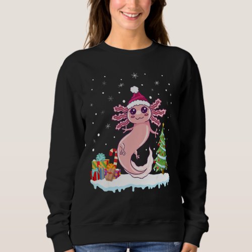 Cute Christmas Axolotl  Kids Women Xmas Axolotl Lo Sweatshirt