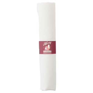 Cute Christmas Axolotl Merry Christmas Napkin Bands