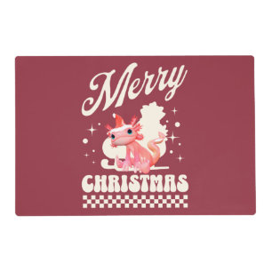 Cute Christmas Axolotl Merry Christmas  Placemat