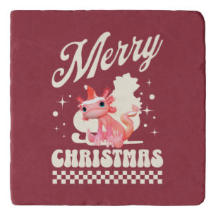 Cute Christmas Axolotl Merry Christmas Trivet