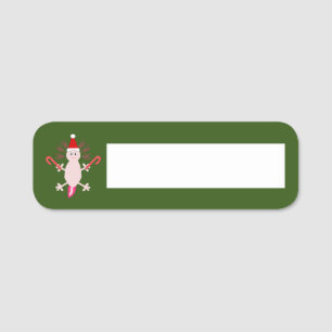 Cute Christmas Axolotl Name Tag