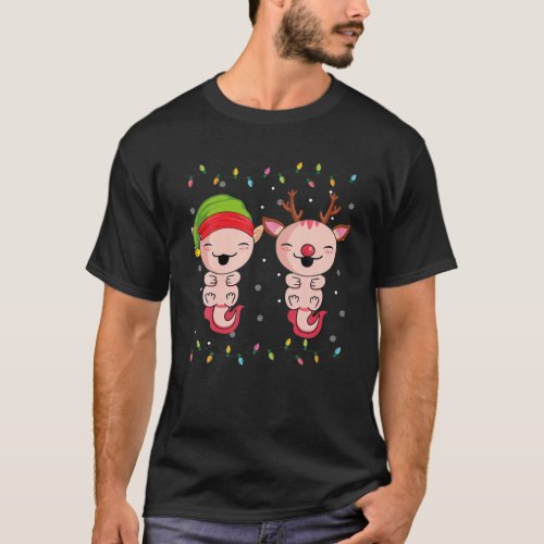 Cute Christmas Axolotl Pajama Boys Girls Kids T_Shirt