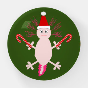 Cute Christmas Axolotl Paperweight