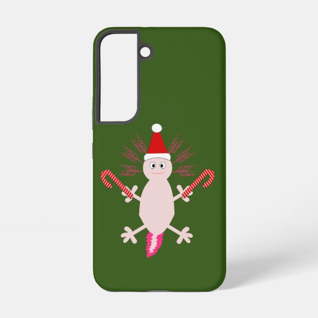 Cute Christmas Axolotl Samsung Galaxy Case (Back)