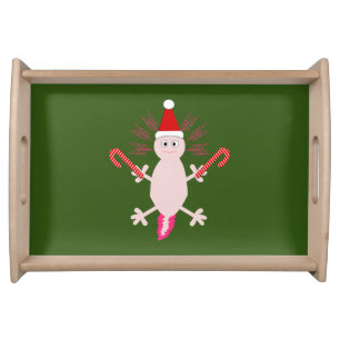 Cute Christmas Axolotl Serving Tray