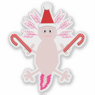 Cute Christmas Axolotl Sticker