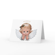 Cute Christmas Baby Angel Head In Hands