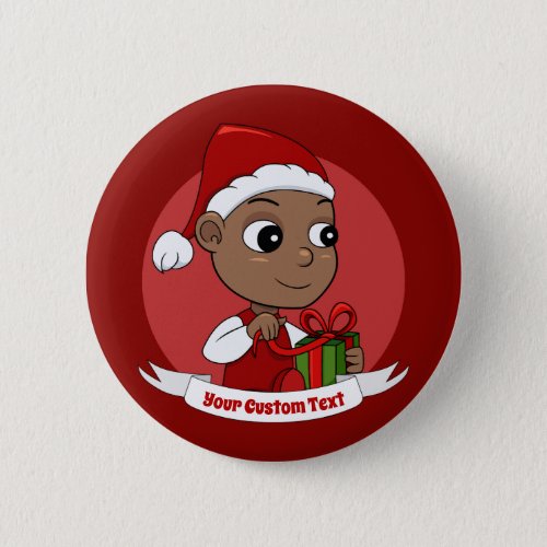 Cute Christmas baby cartoon Button