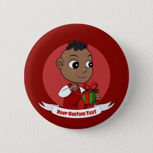 Cute Christmas baby cartoon Button